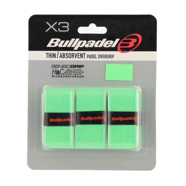 Bullpadel Overgrip Sensogrip Pro Perforado Verde X3