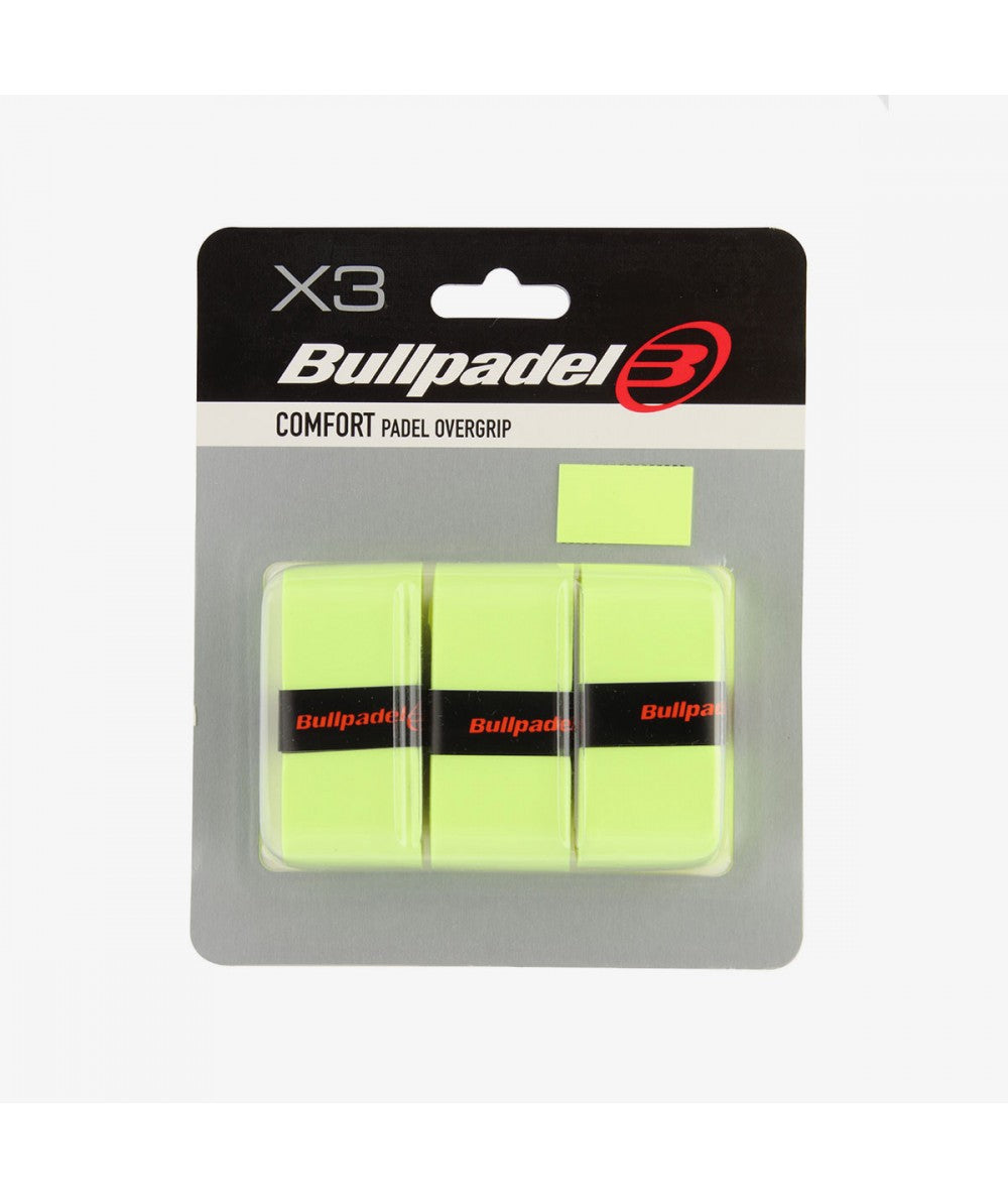 Bullpadel Overgrip Comfort Liso Amarillo Fluor X3