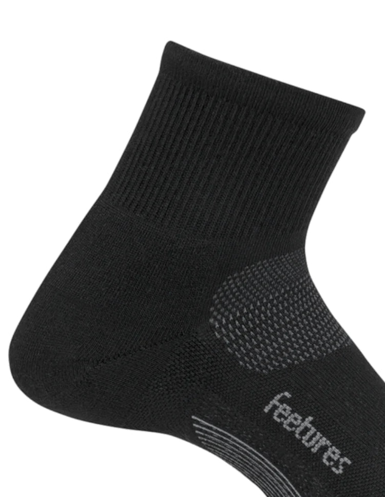 Feetures Calcetin Negro Elite Light Cushion Quarter