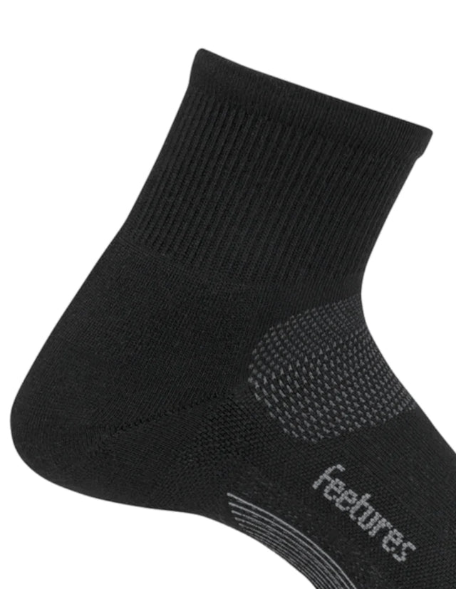 Feetures Calcetin Negro Elite Light Cushion Quarter