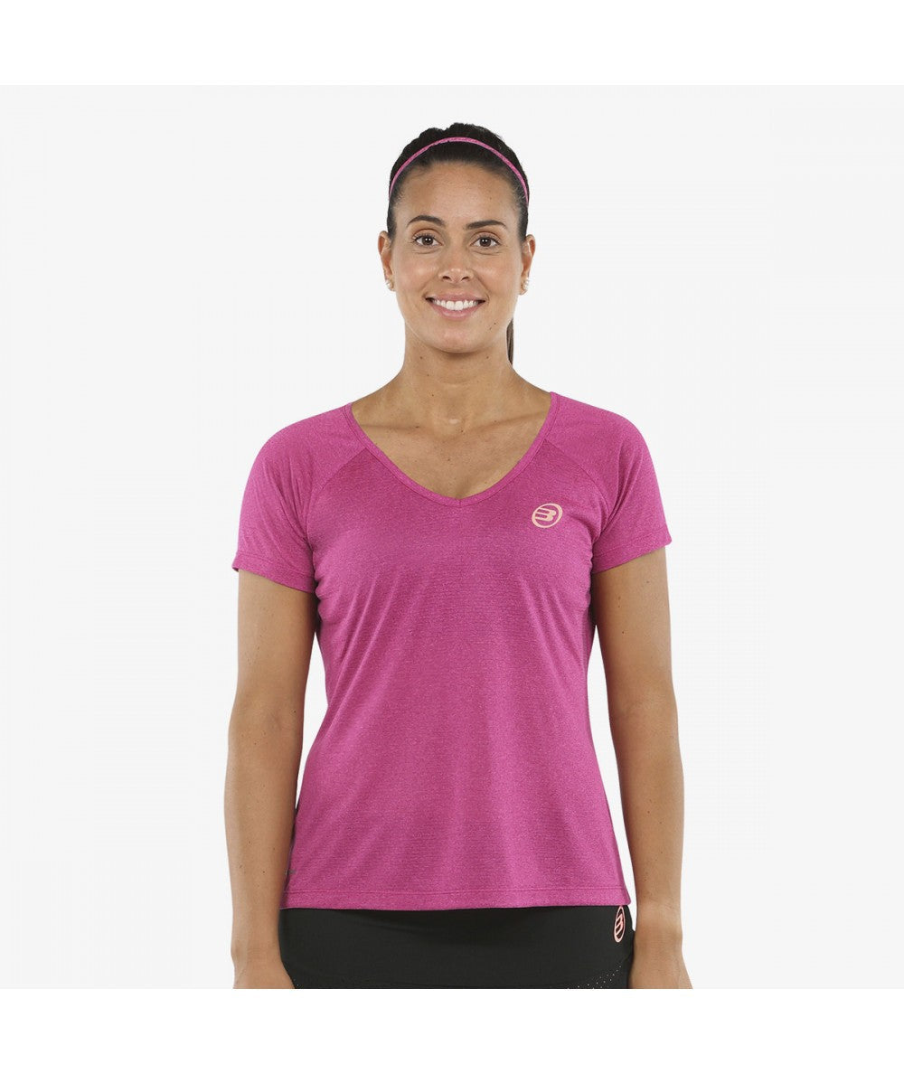 Camiseta Corta Mujer Bullpadel Eilo/ Rosa Vigore